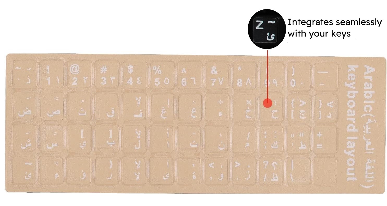 Autocollants universels transparents pour clavier arabe - ArabiKey