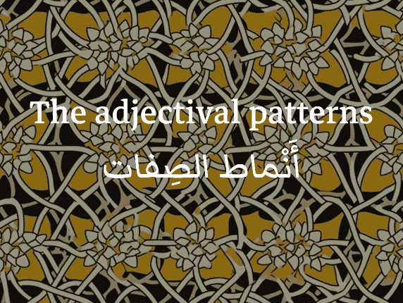 The adjectival patterns, the nisba and participle in Arabic